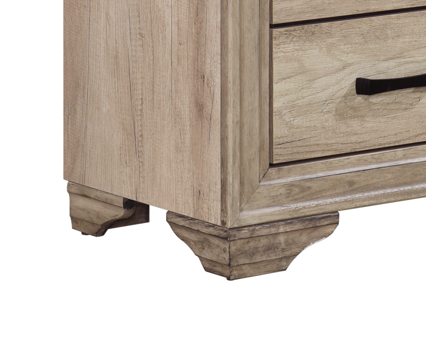 Contemporary Bedroom Furniture 1pc Nightstand of Drawers Natural Finish Melamine Laminate Bed Side Table