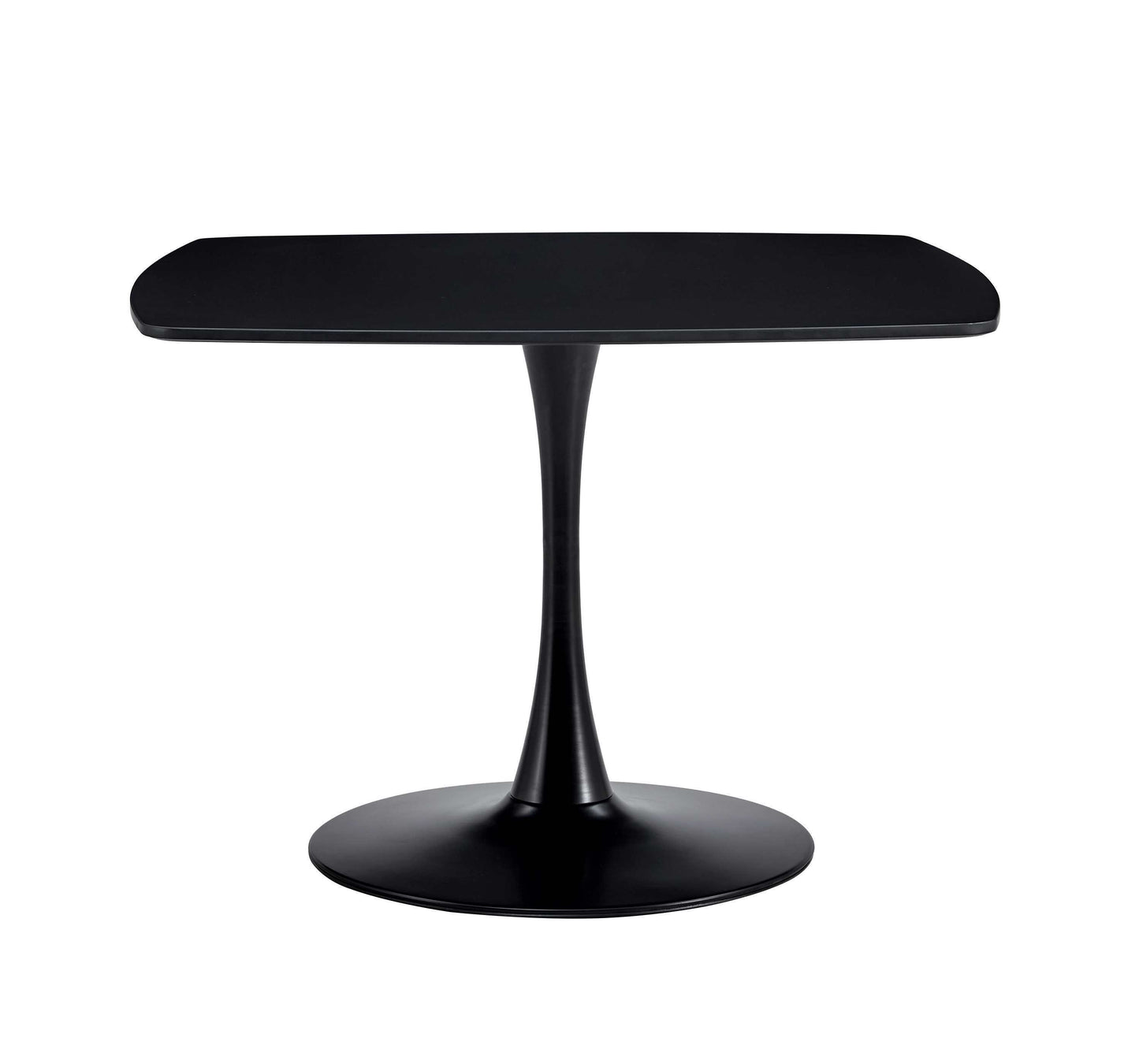 Modern Matte Black Pedestal Dining Table for 4-6 People