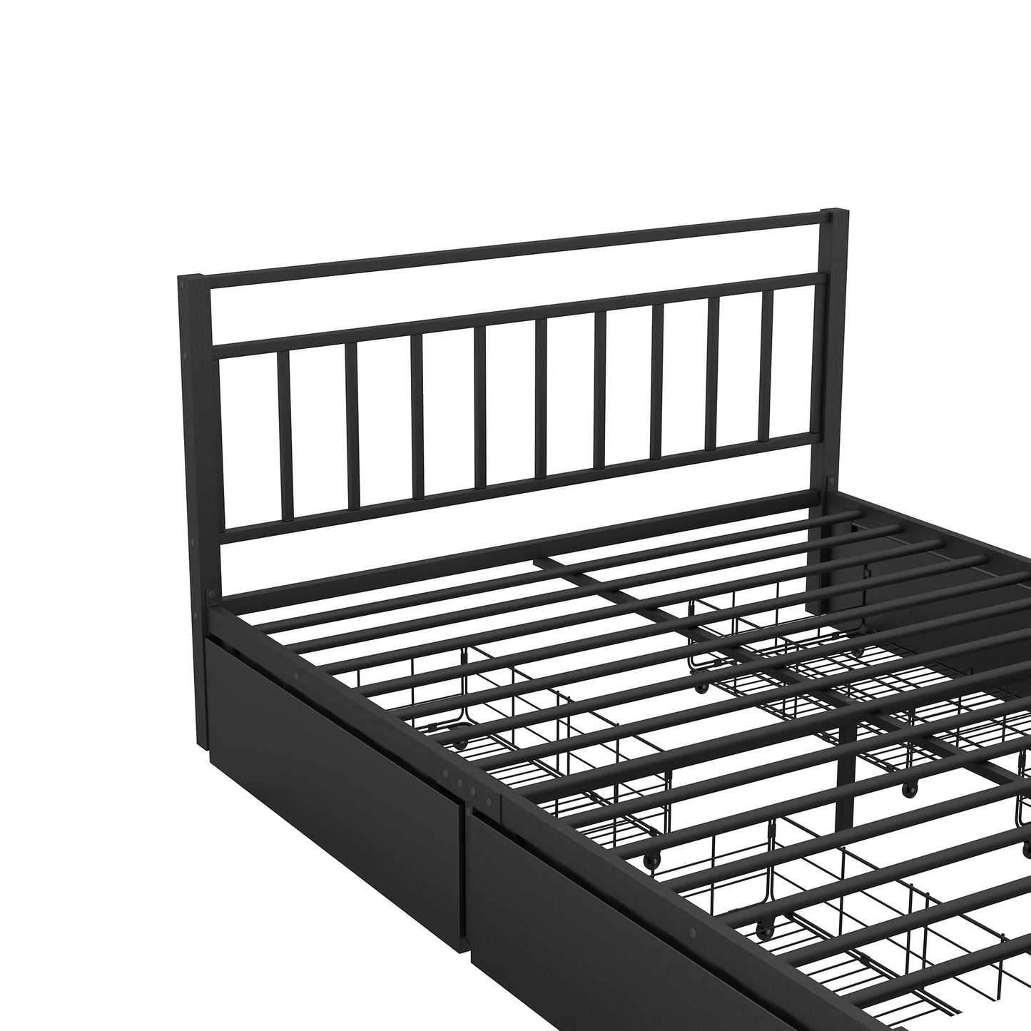 Queen Size Storage Platform Bed with 4 Drawers, Black