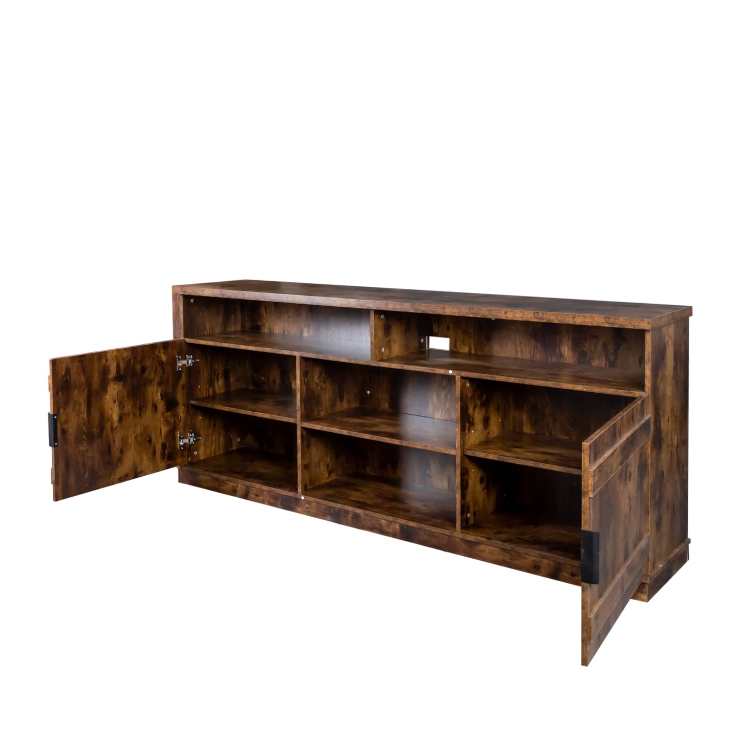 Elegant Wood TV Stand with Spacious Storage and Contemporary Design