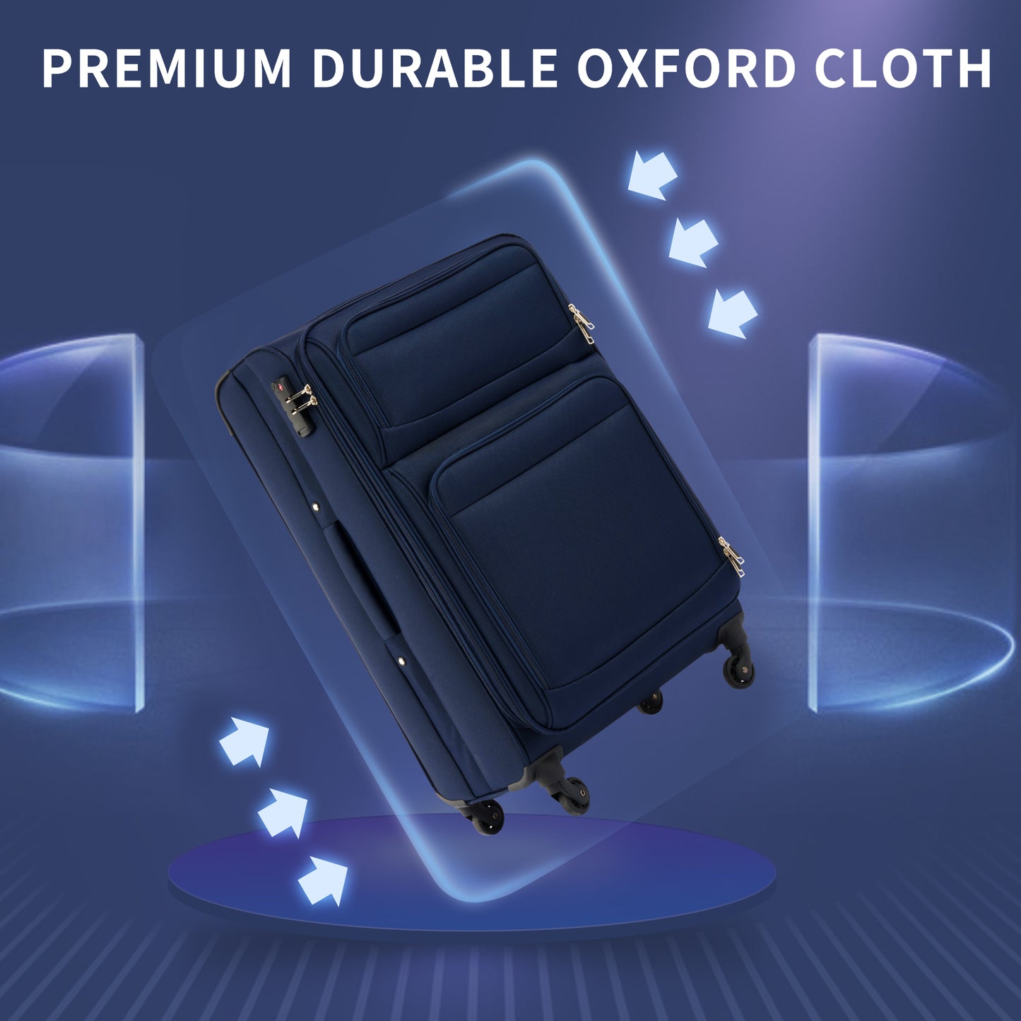 Softside Luggage Expandable 3 Piece Set Suitcase Upright Spinner Softshell Lightweight Luggage Travel Set