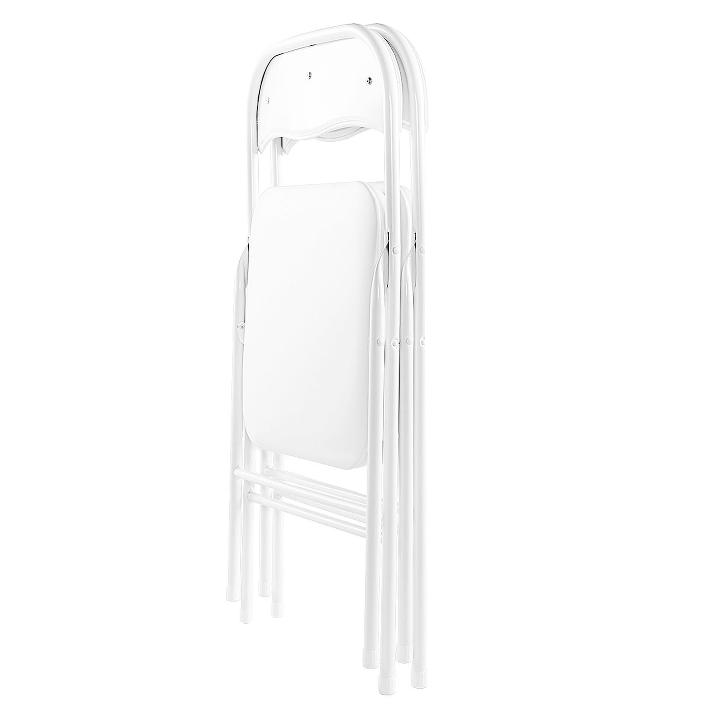 Folding and Stackable Chair Set, 6 Pack for Wedding, Picnic, Fishing and Camping, White