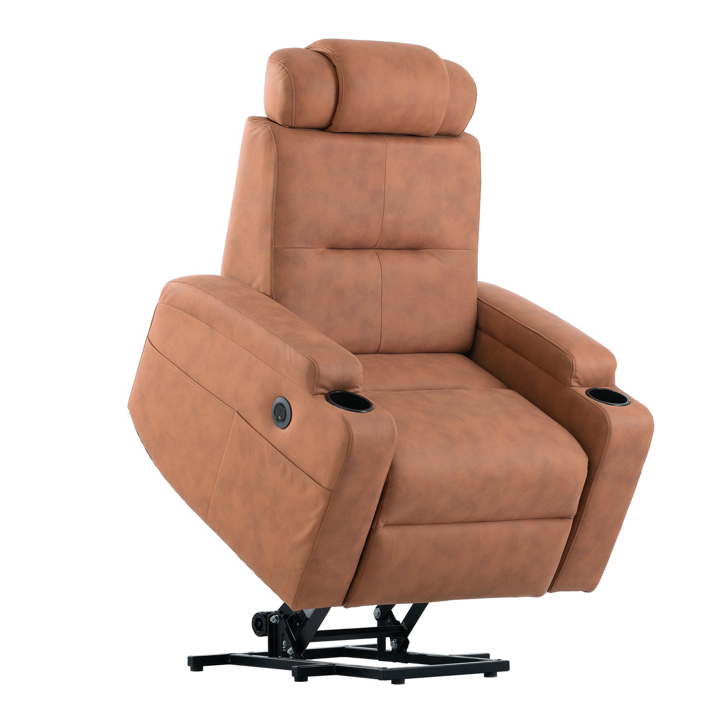 Comfortable Electric Power Lift Recliner Chair for Seniors with USB Charge Port (Orange)