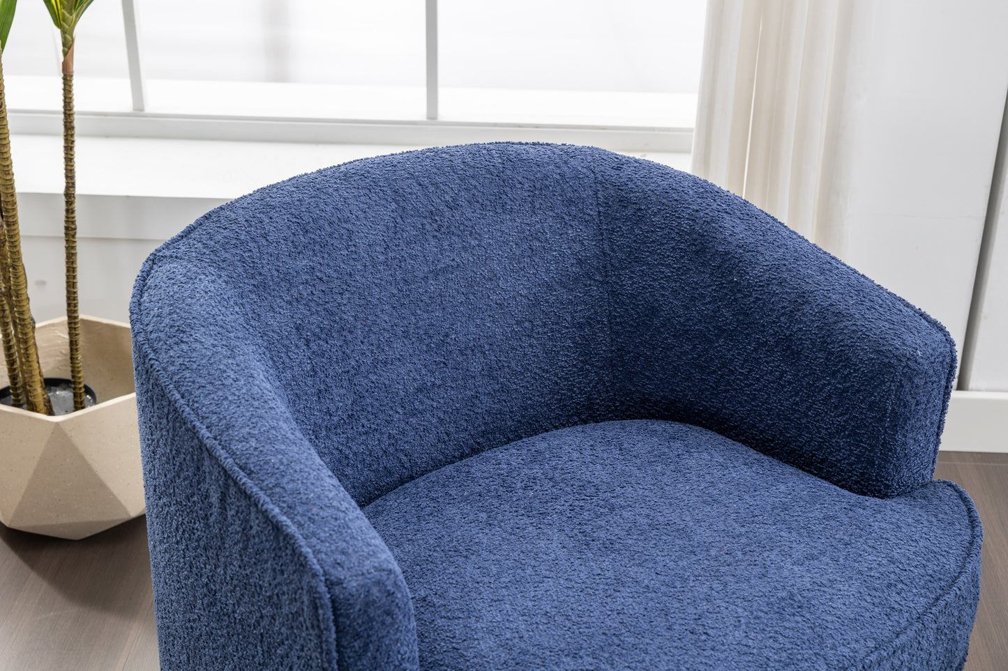 Swivel Barrel Chair with 360-Degree Swivel Feature and Plush Comfort