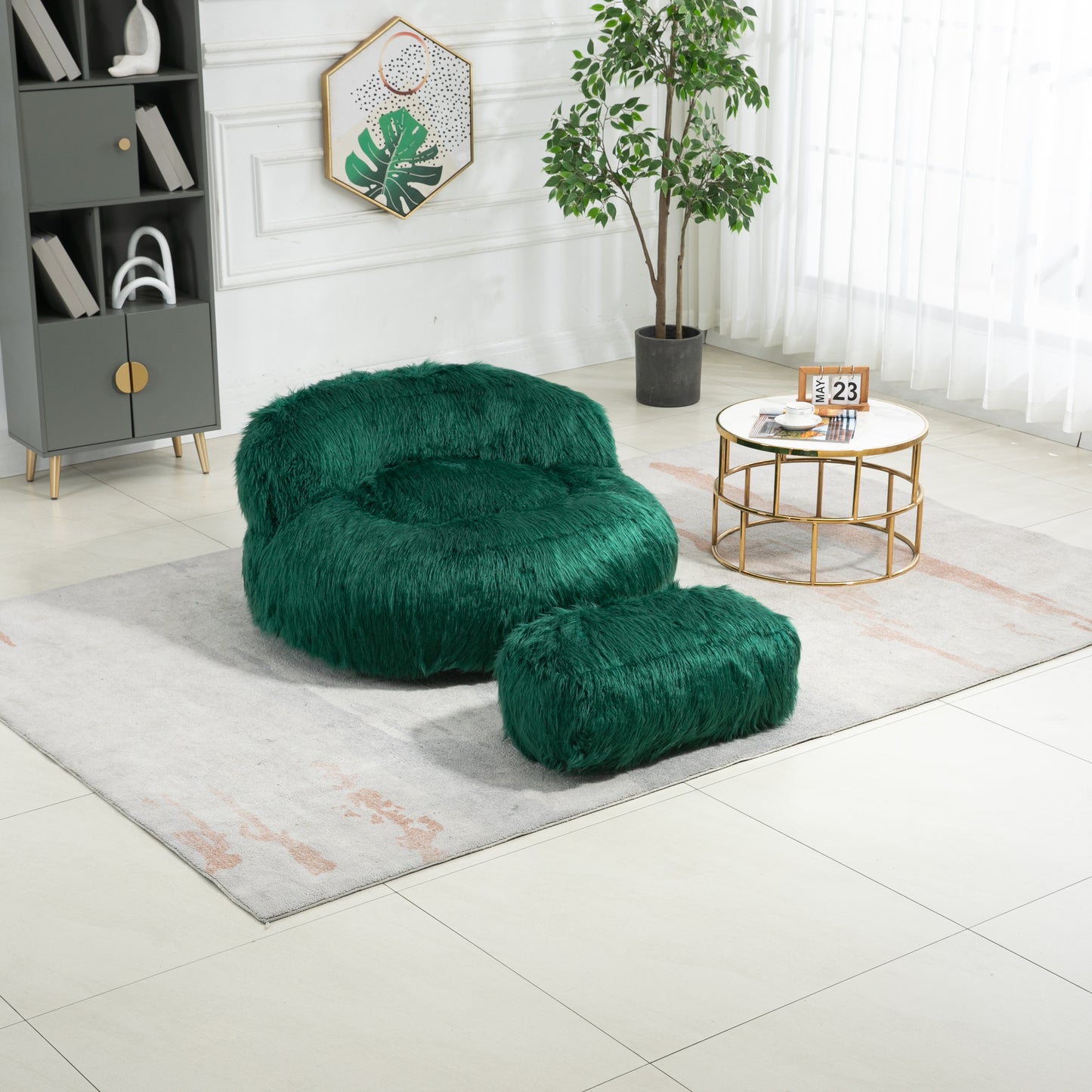 Plush Bean Bag Chair with High Density Foam Filling