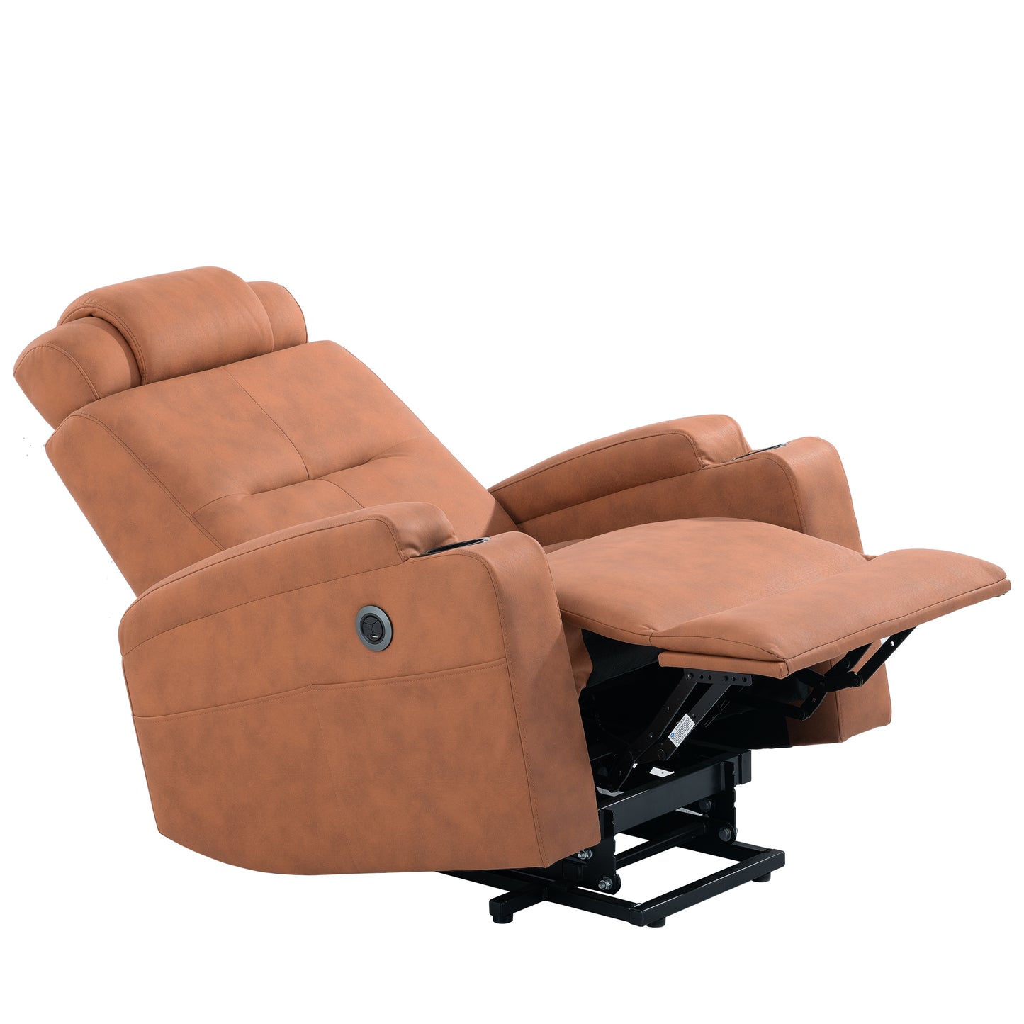 Comfortable Electric Power Lift Recliner Chair for Seniors with USB Charge Port (Orange)