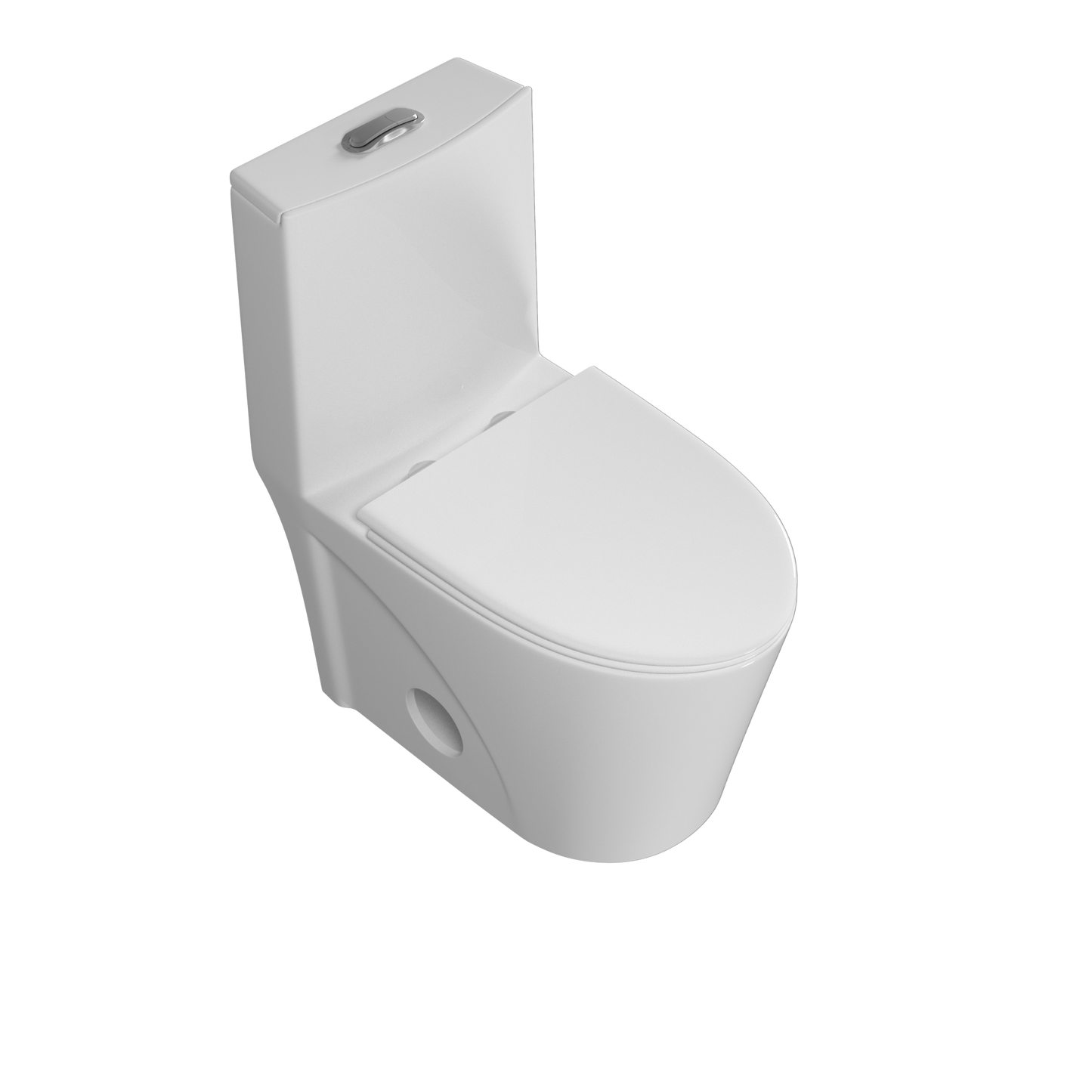 Dual Flush Elongated Standard One Piece Toilet with Comfortable Seat Height, Soft Close Seat Cover, High-Efficiency Supply, and White Finish Toilet Bowl (White Toilet)