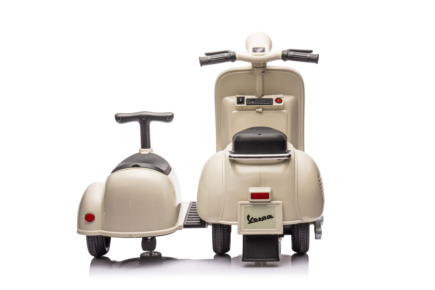 6V LICENSED Vespa Scooter Motorcycle with Side Car for kids, Gray