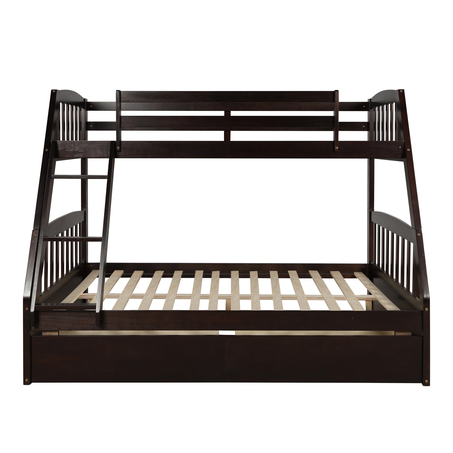 Espresso Twin Over Full Bunk Bed with Storage Drawers