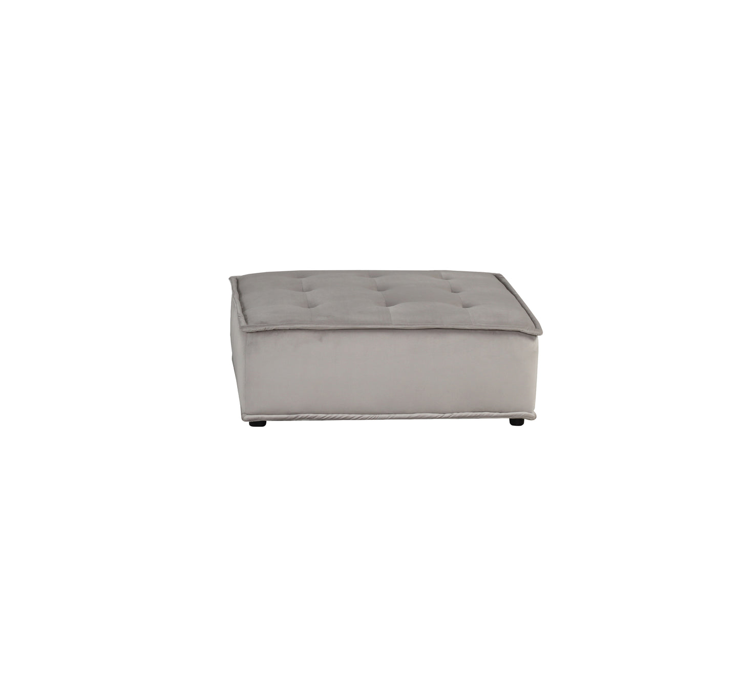 Anna Light Gray Velvet 3 Piece Sectional Couch Ottoman