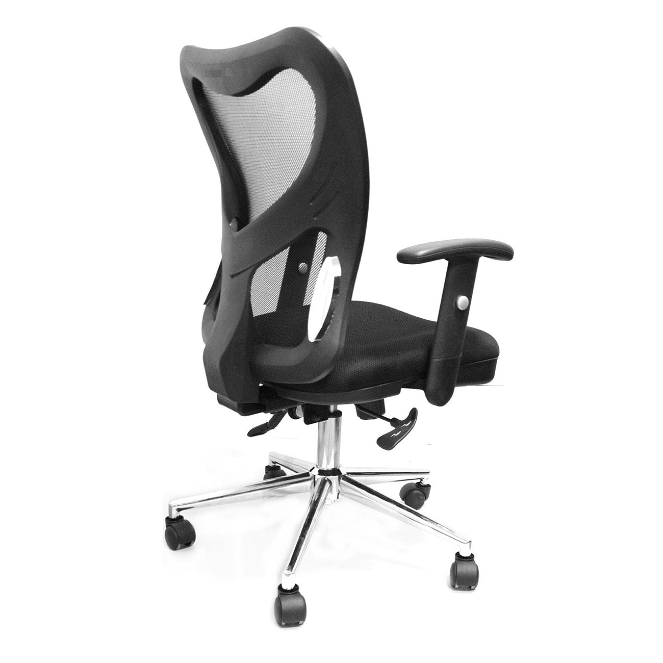 High Back Mesh Office Chair With Chrome Base, Black