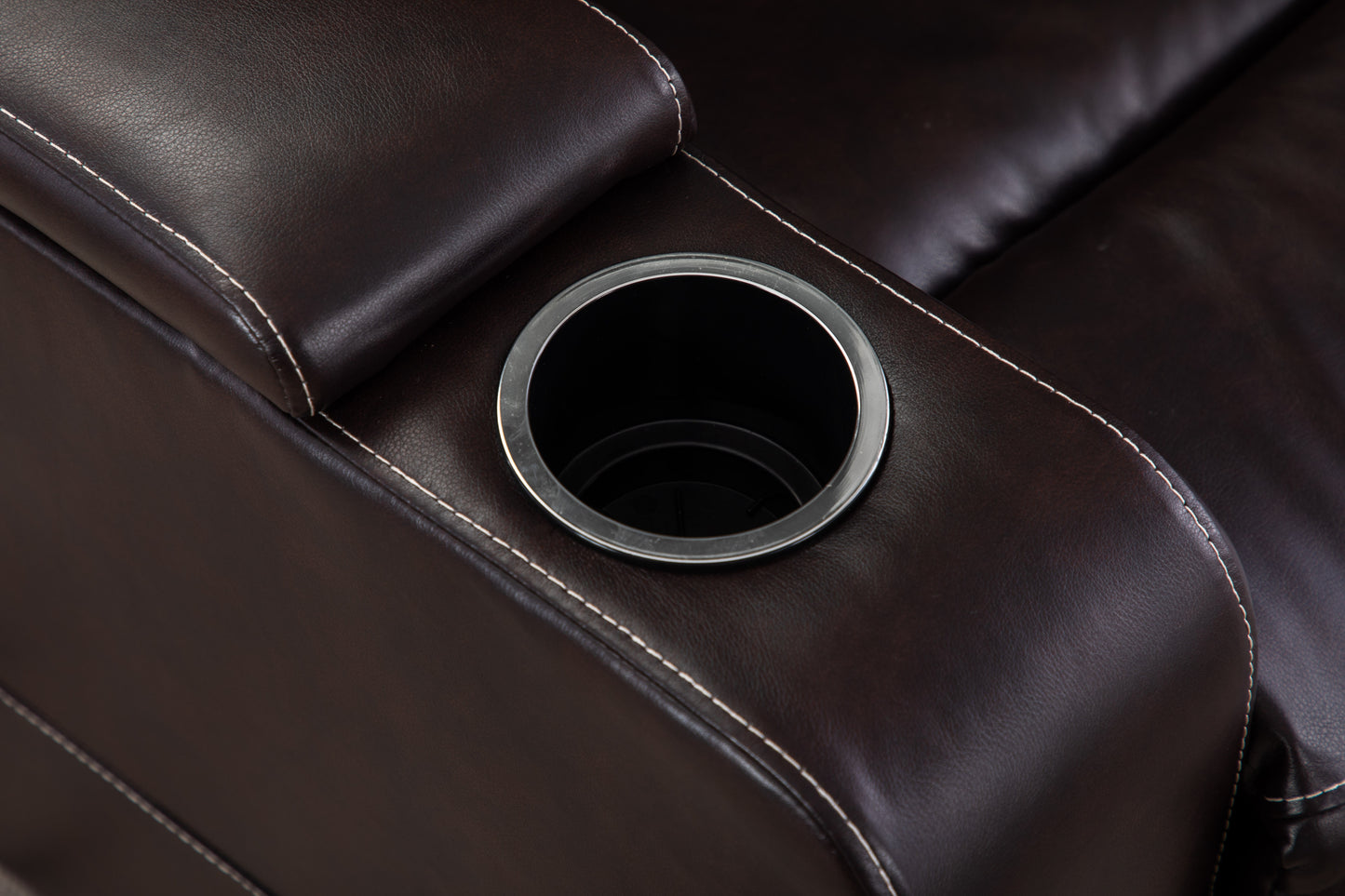 Luxurious PU Recliner with Built-In Cup Holders, Storage, and USB Port