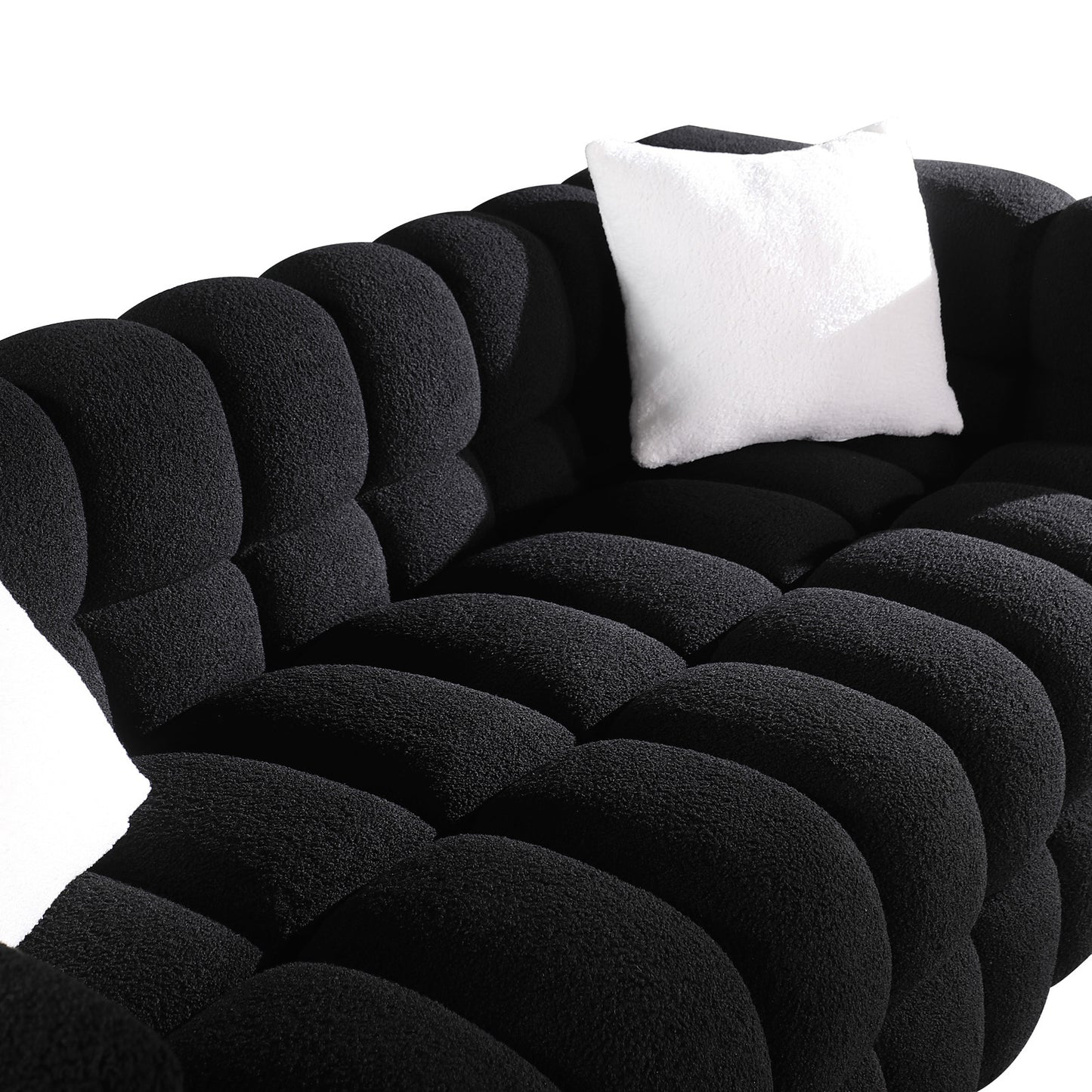 Luxurious 3-Seater White Boucle Marshmallow Sofa for USA People