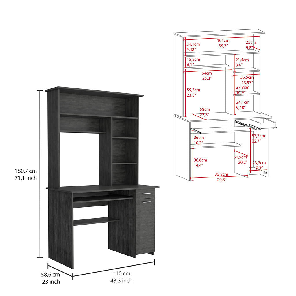 Smokey Oak Finish Acequia Office Computer Desk