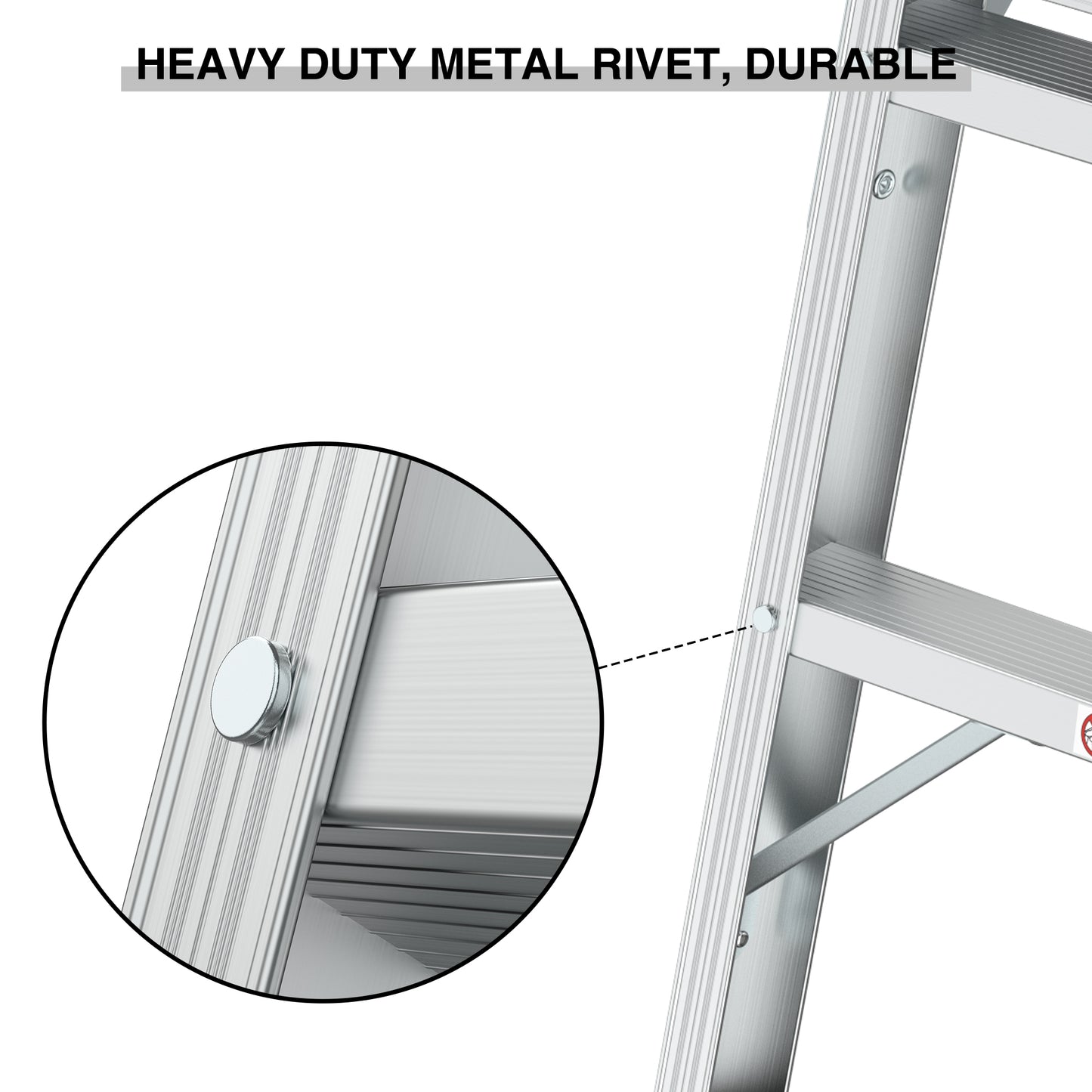 Work Platform Aluminum Step Ladder Drywall Safe ANSI Approved of Capacity 225 LBS Medium Duty Portable Bench Folding Ladders Stool w/Non-Slip Matb