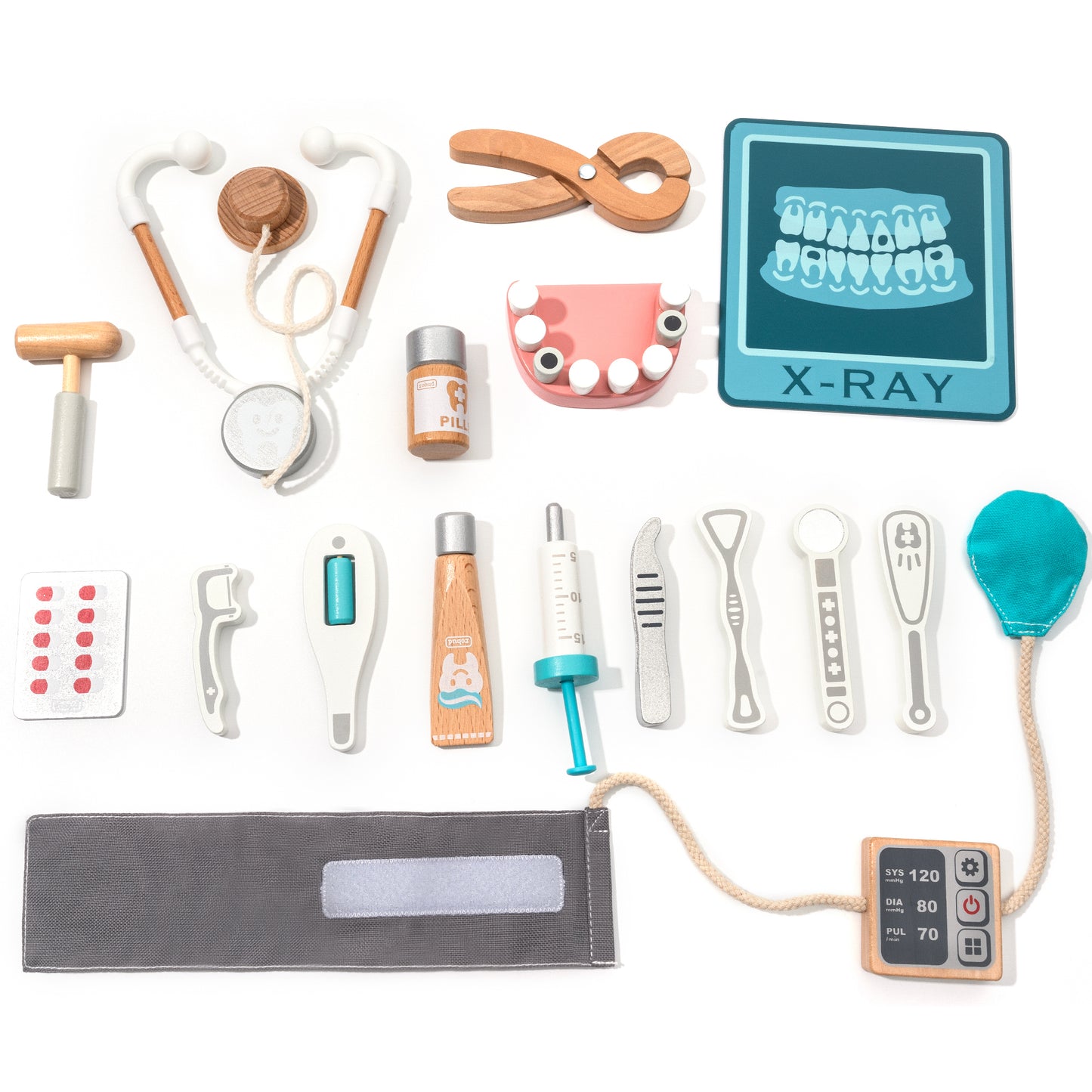 Wooden Doctor Kit for Kids: Educational Pretend Play Medical Set