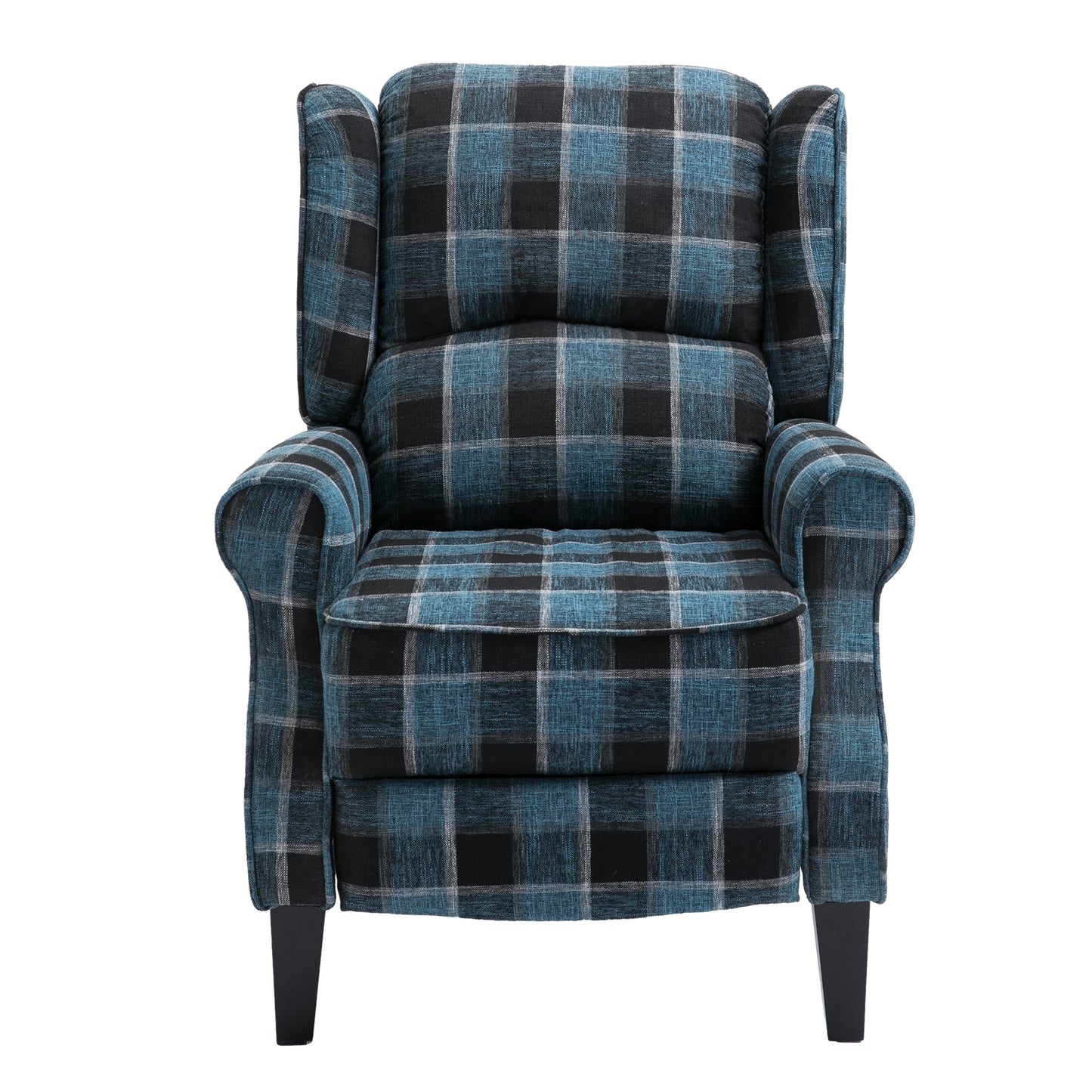 Vintage Armchair Sofa Comfortable Upholstered leisure chair / Recliner Chair for Living Room(Blue Check)