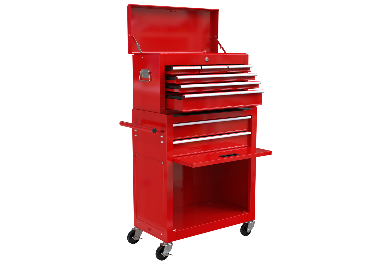 High Capacity Rolling Tool Chest with Wheels and Drawers, 8-Drawer Tool Storage Cabinet--RED