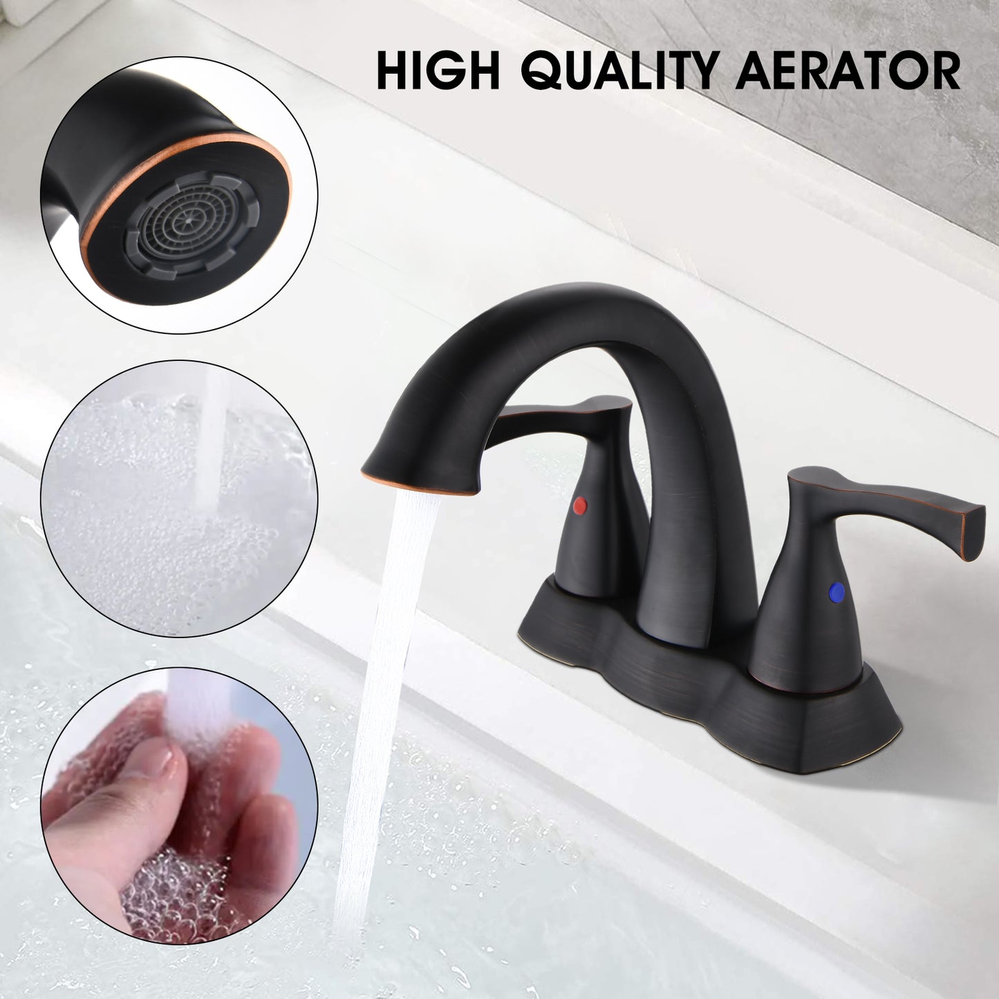 Classic Oil-Rubbed Bronze Bathroom Faucet with 2 Handles and Pop-Up Drain