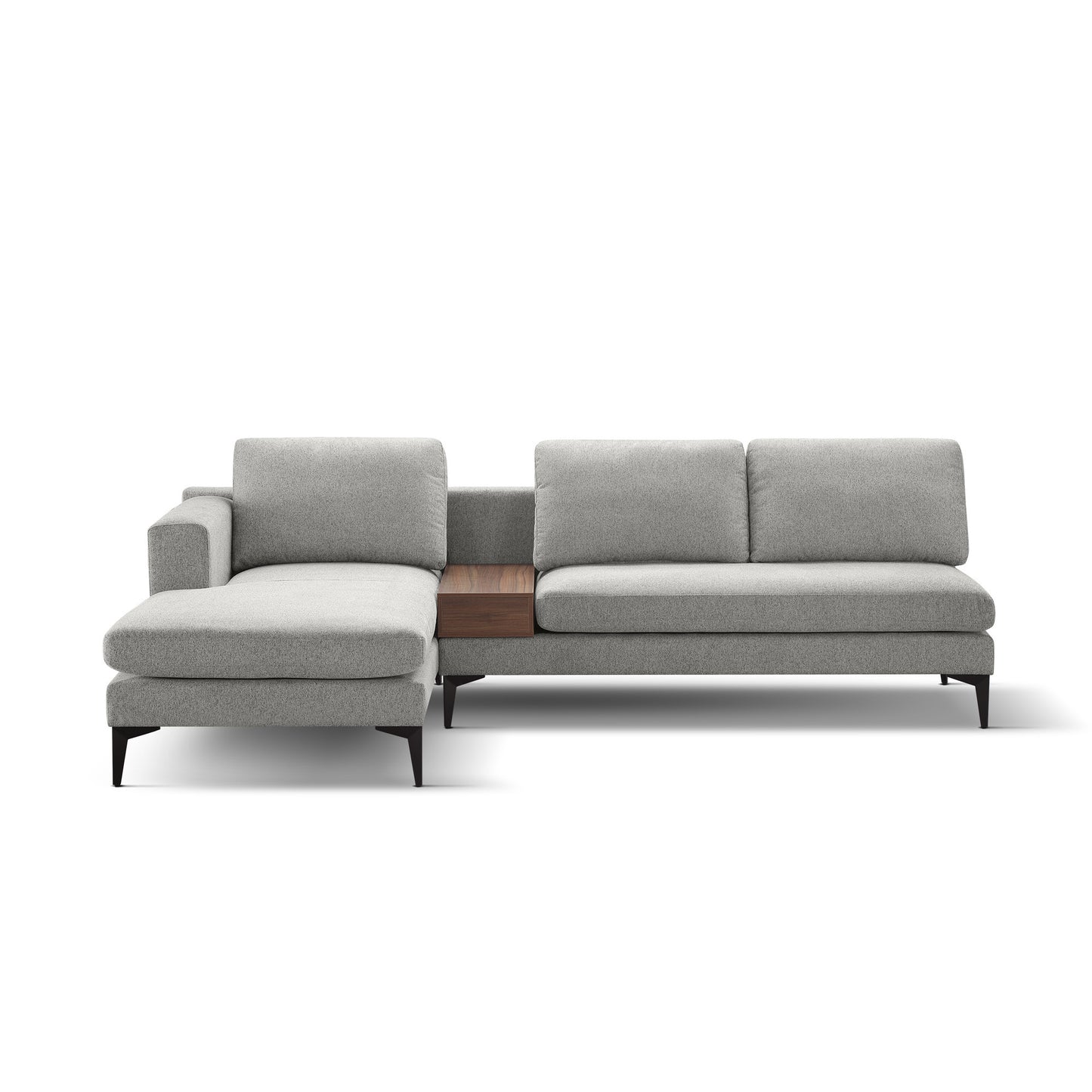 L Shape Modern Sectional L Shape Couch Sofa with Reversible Chaise and Armless 2 Seater Loveseat , 2 Piece Free Combination Sectional Couch with Left or Right Arm Facing Chaise, Texture Gray