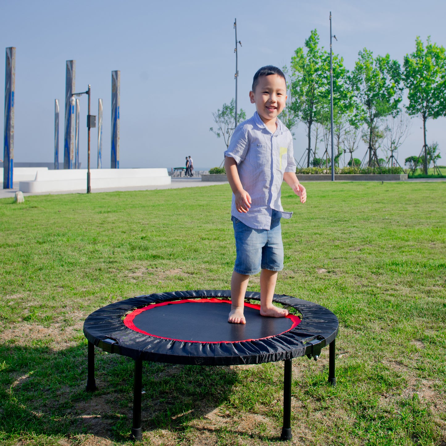 40 Inch Mini Exercise Trampoline for Adults or Kids - Indoor Fitness Rebounder Trampoline with Safety Pad | Max