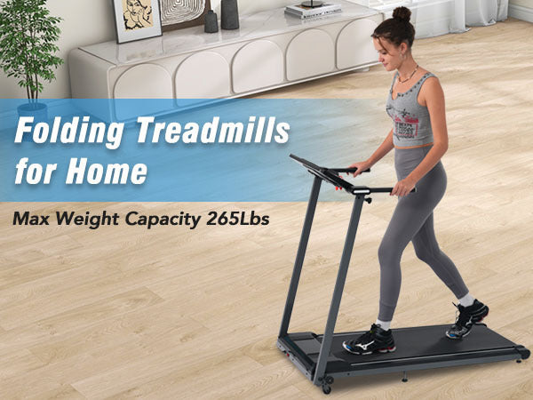 NEW Folding Treadmills Walking Pad Treadmill for Home Office -2.5HP Walking Treadmill With Incline Bluetooth Speaker 0.5-7.5MPH 265LBS Capacity Treadmill for Walking Running