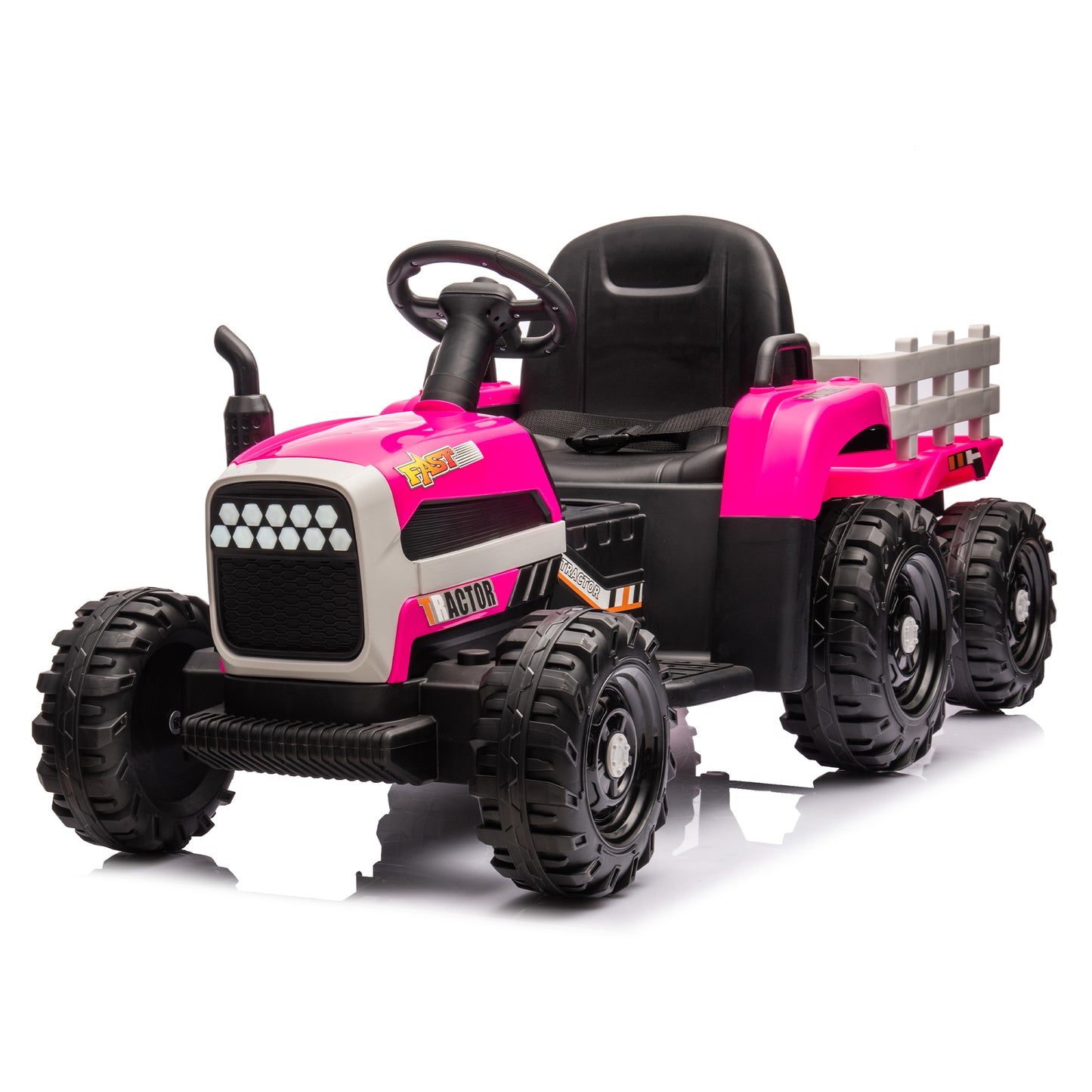 Electric Ride-On Tractor with Remote Control and Realistic Farm Experience, 12V Battery Powered Toy with Two-Speed Control and Safety Features