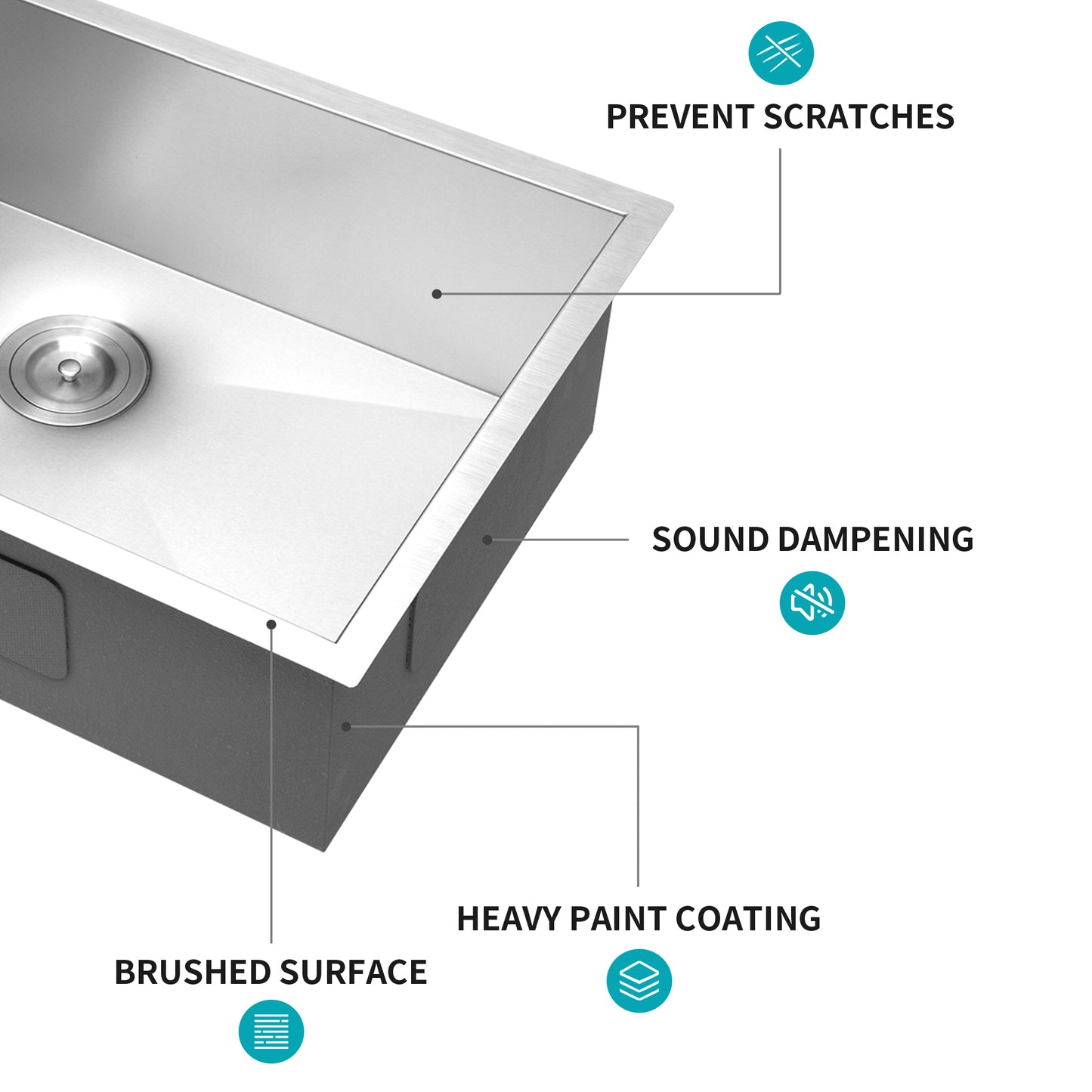 Stainless Steel 30-Inch Undermount Kitchen Sink - Single Bowl 9-Inch Deep Basin