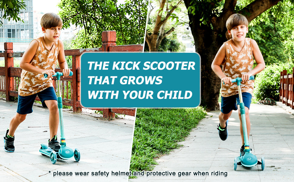 Child's Kick Scooter with Adjustable Handlebar and Safety Brake, for Ages 3-10