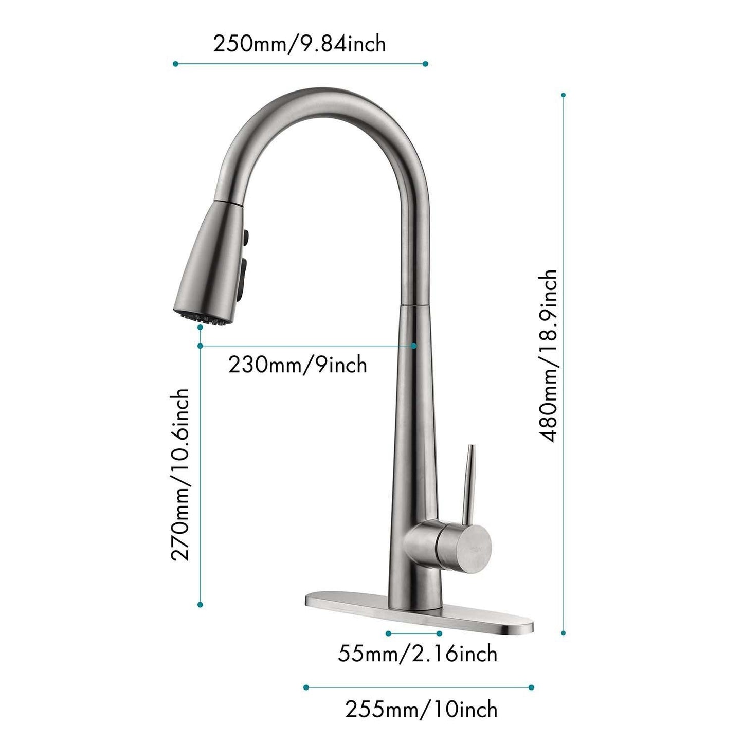 Kitchen Faucet with Pull Down Sprayer