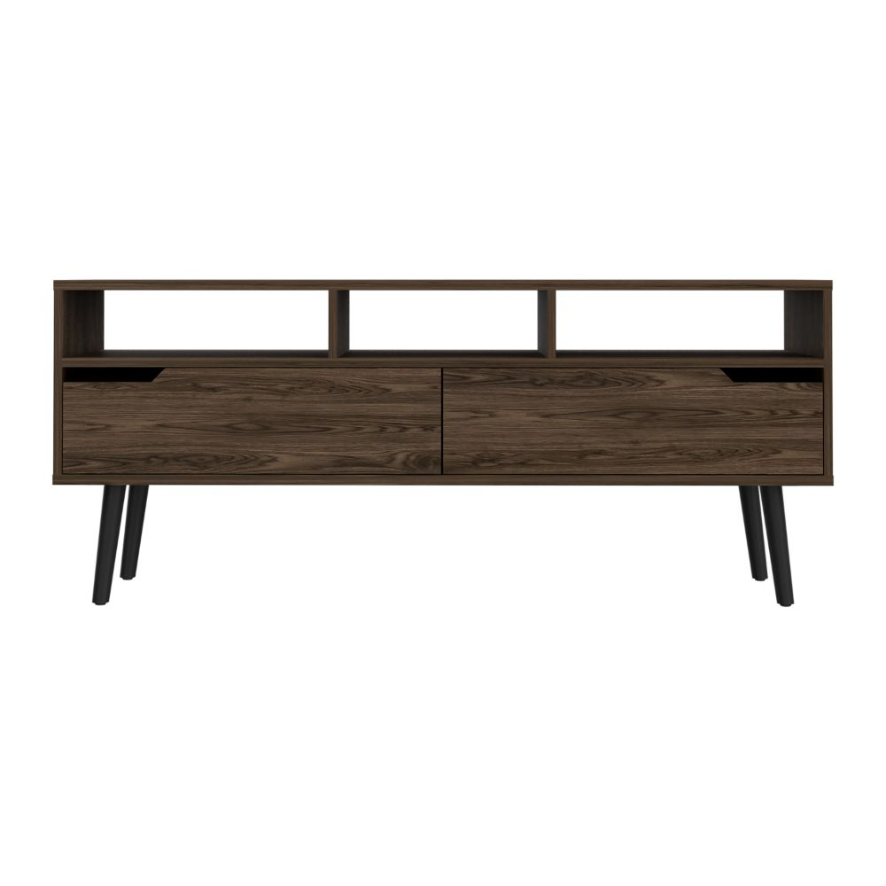 Oslo TV Stand with Elegant Dark Walnut Finish