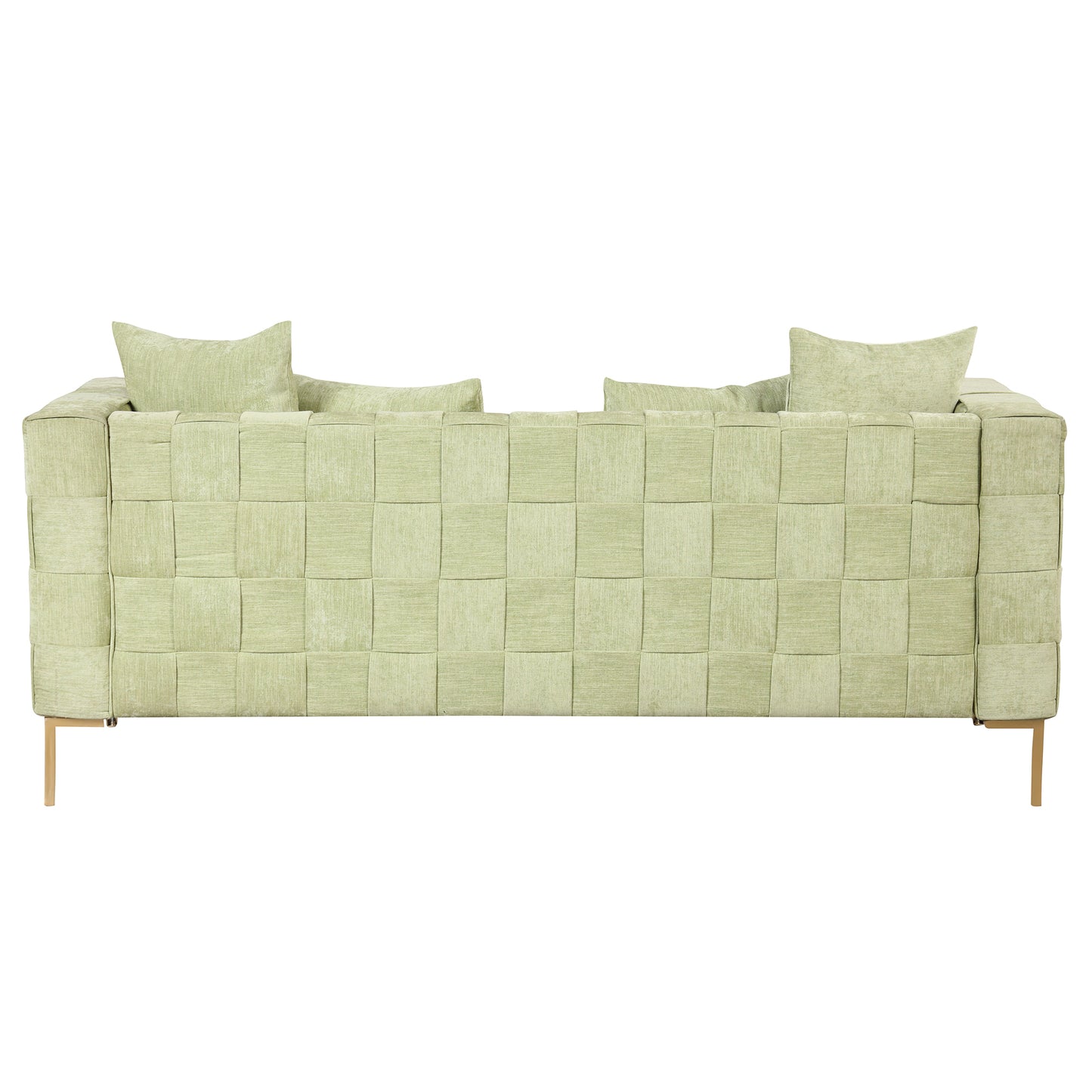 Sleek 80.5 Modern Upholstered Sofa with Golden Metal Legs