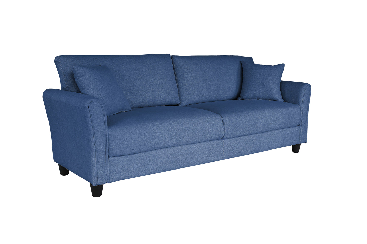 Blue Linen 3-Seat Sofa