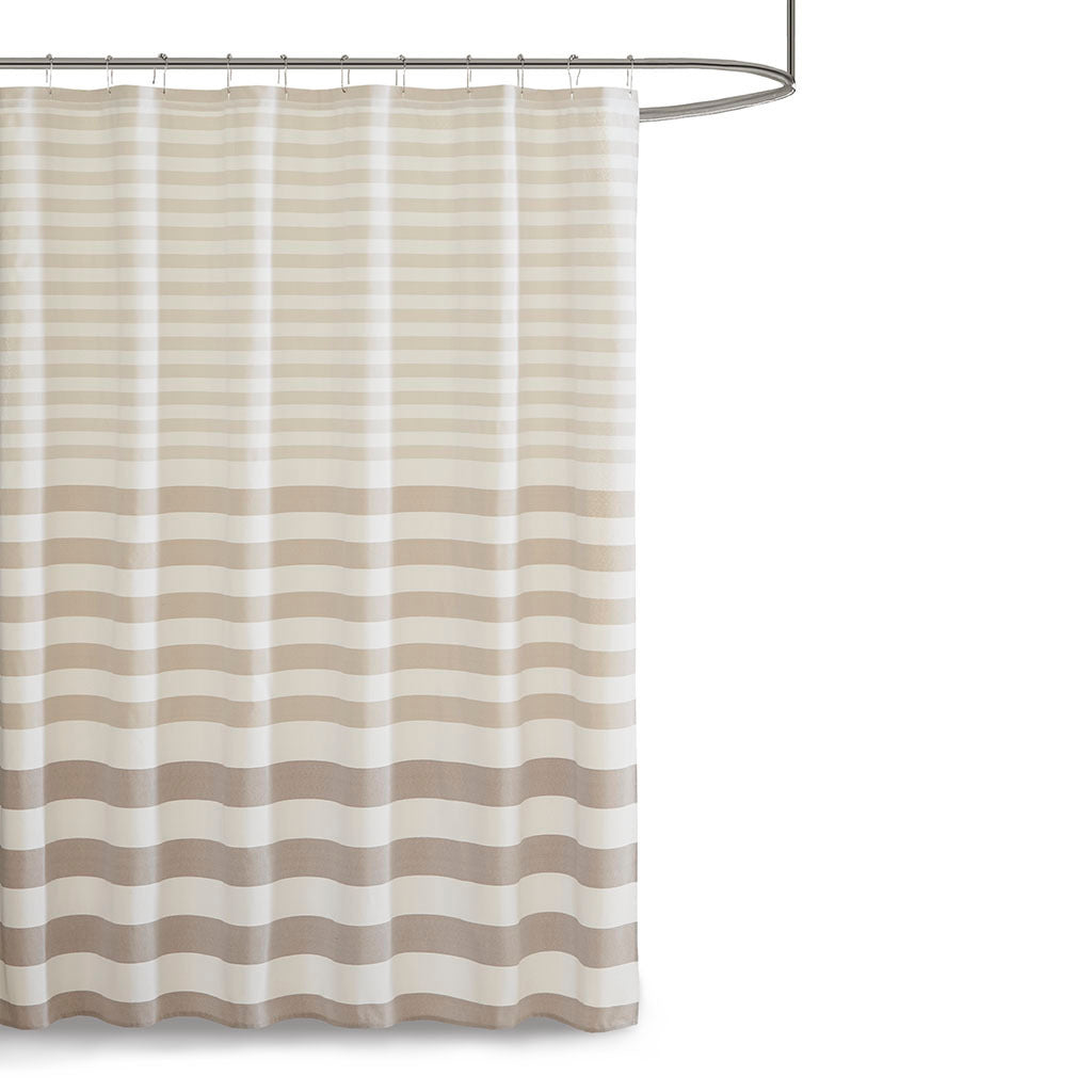 Striped Blended Yarn Dyed Woven Shower Curtain by Madison Park Aviana