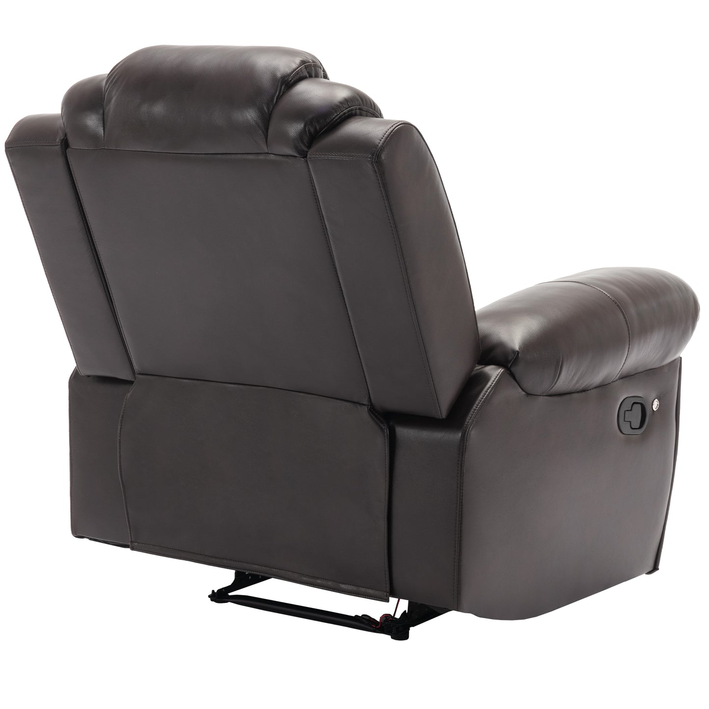 Brown Home Theater Recliner Chair with LED Lights and Manual Recline