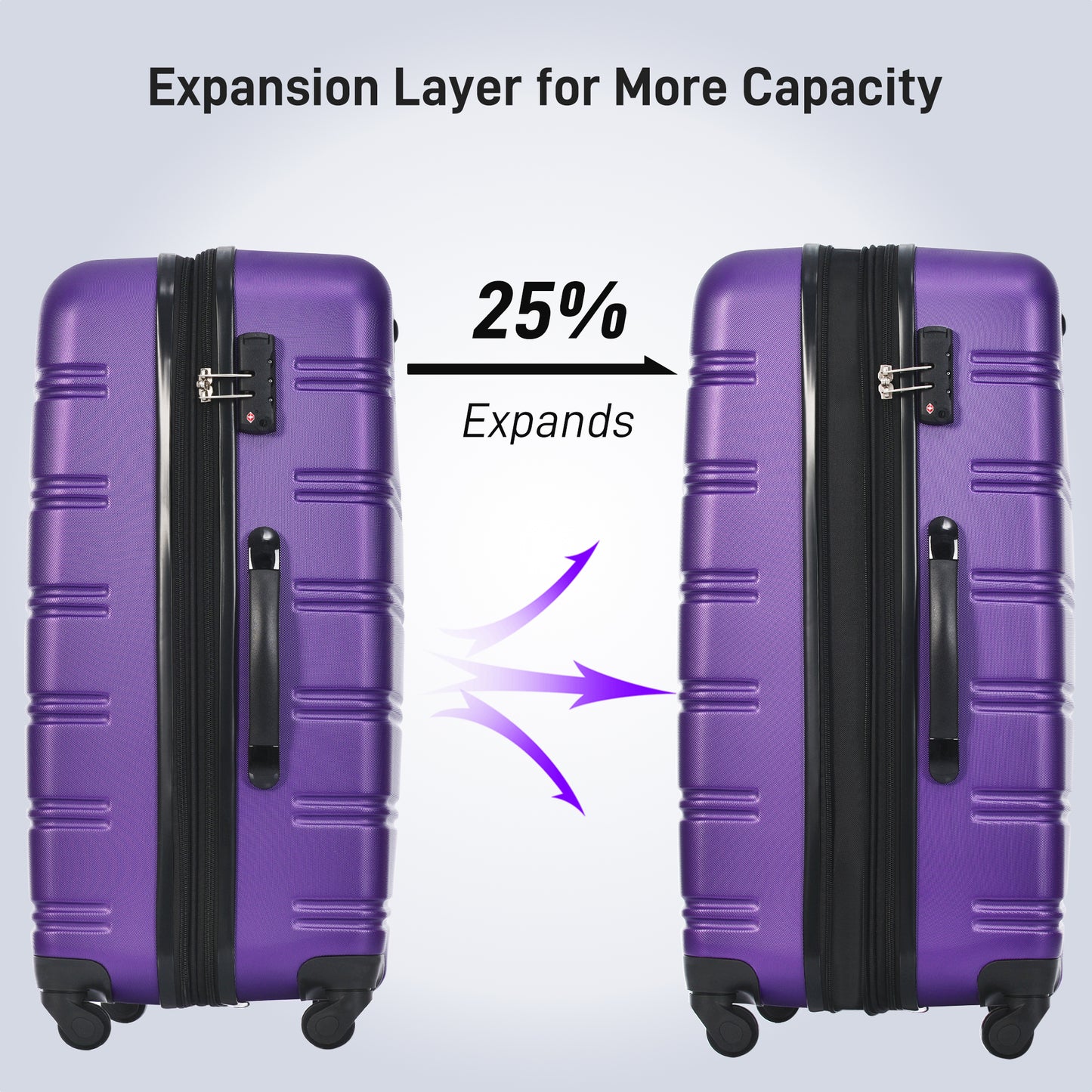 Luggage Sets of 2 Piece Carry on Suitcase Airline Approved,Hard Case Expandable Spinner Wheels