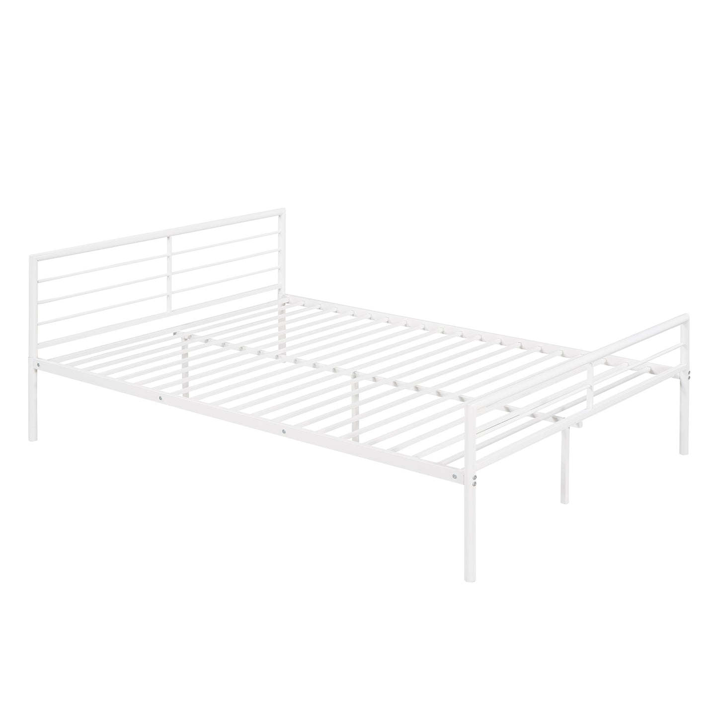 Metallic White Twin Over Full Bunk Bed with Desk and Ladder