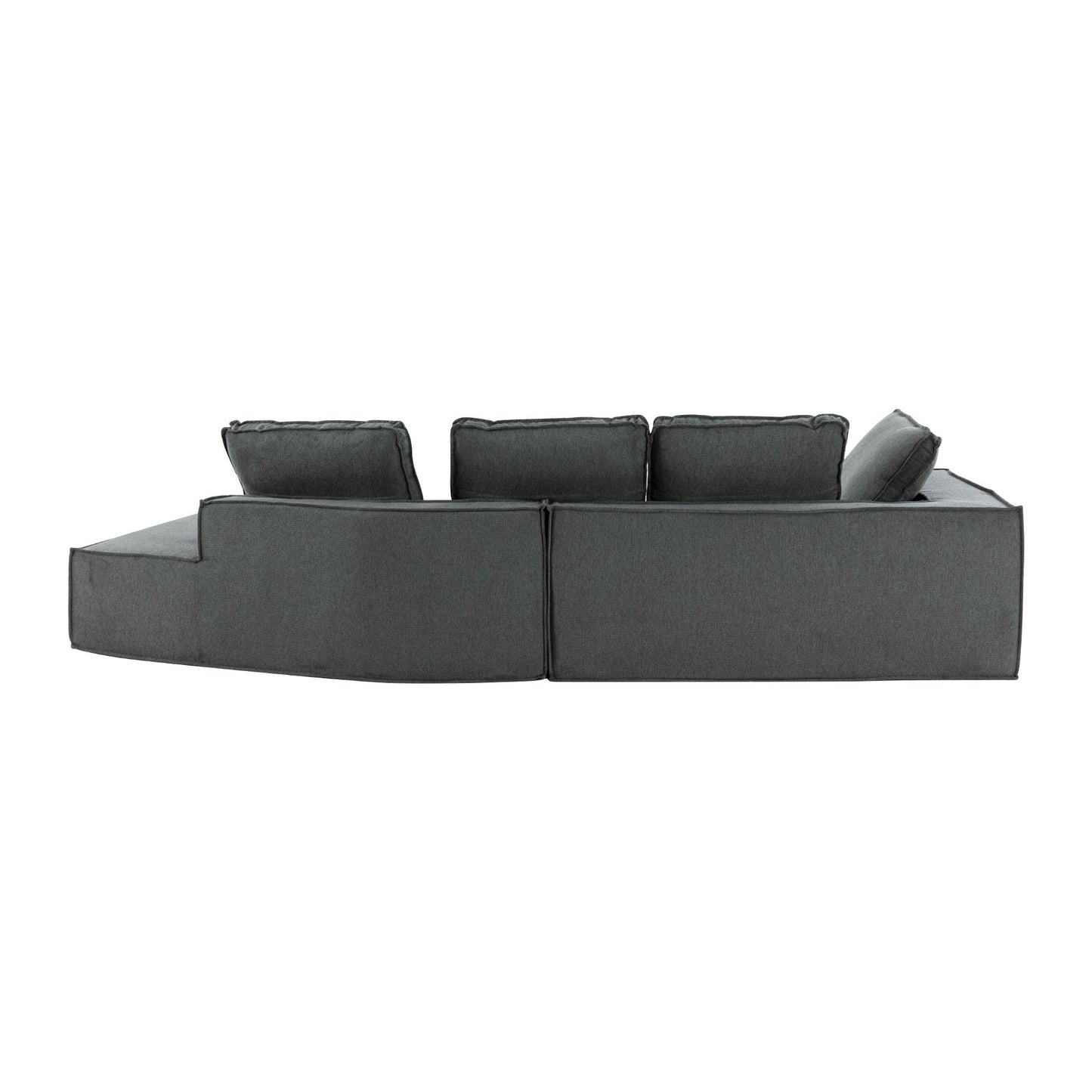 Modern Grey Chaise Lounge Sofa with Clean Lines