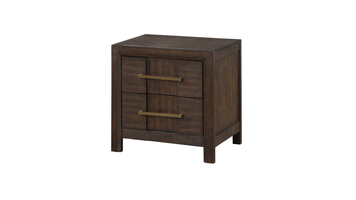 Kenzo Modern Style Nightstand Made with Wood in Walnut