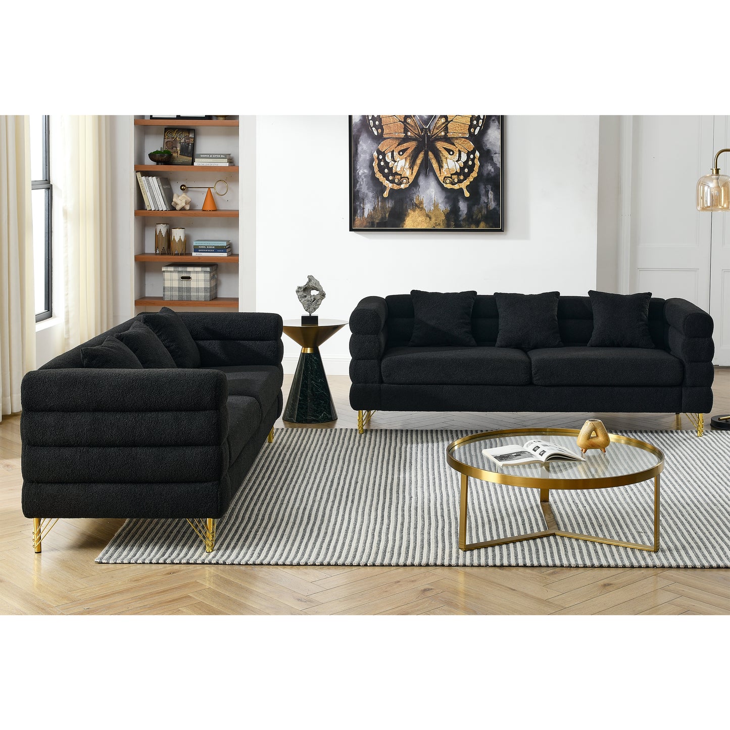 Black Teddy 3+3 Combination Sofa