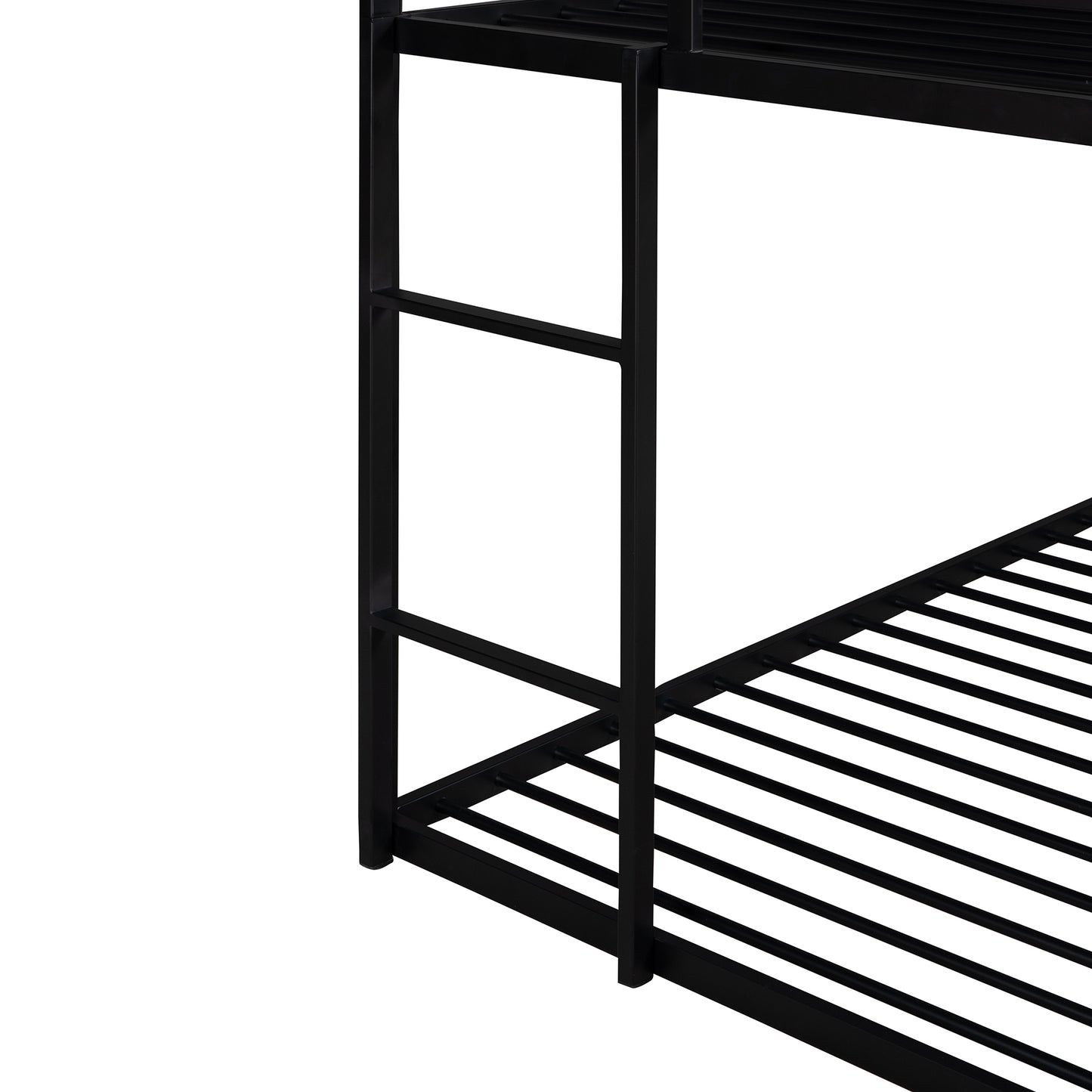 Kids' Twin House Bunk Bed with Ladder in Black