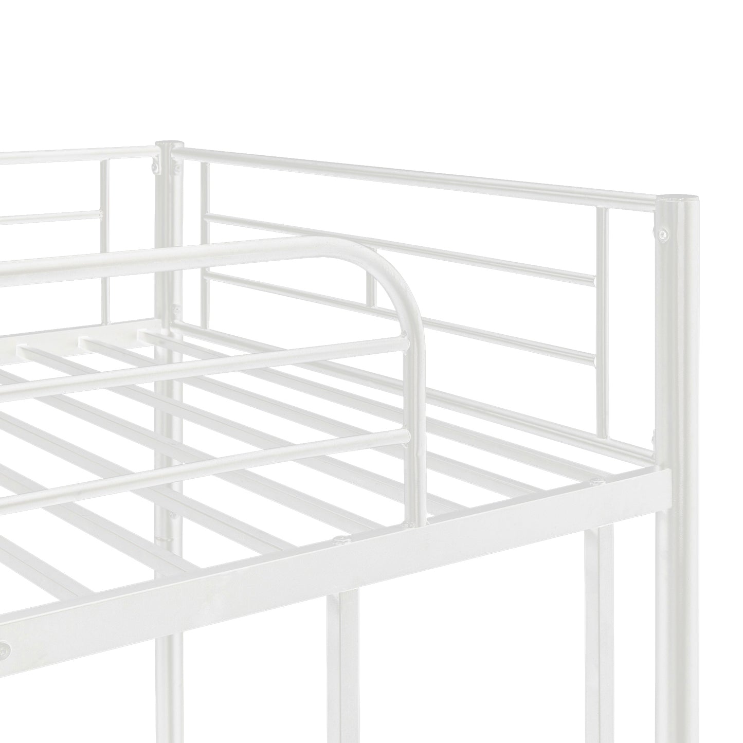 Trio Metal Bunk Bed With Trundle, Convertible to Two Beds, White (MF194806AAK)