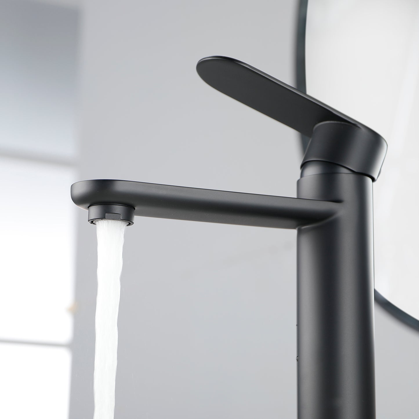 Elegant Matte Black Brass Bathroom Faucet