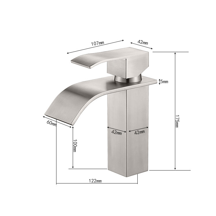 Sleek Waterfall Spout Bathroom Faucet with Single Handle