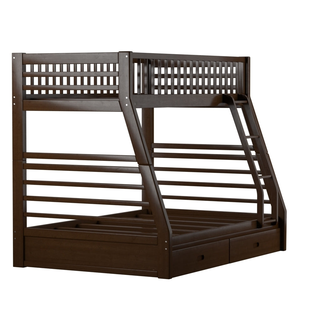 Jason Espresso Twin/Full Bunk Bed with Underneath Storage