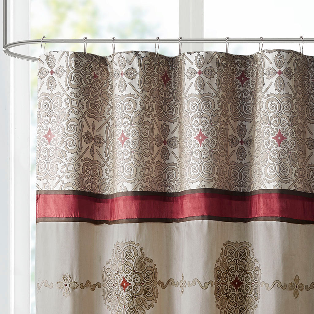 Embroidered Elegance Shower Curtain