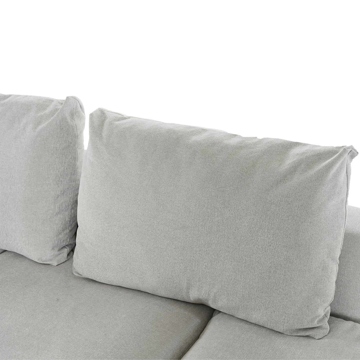 U_STYLE Modern Large L-Shape Sectional Sofa for Living Room, 2 Pillows and 2 End Tables