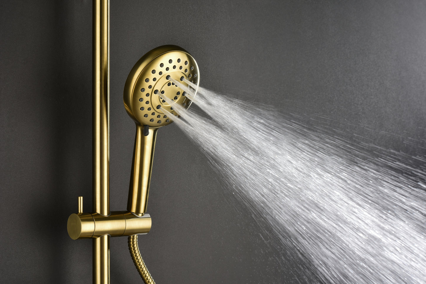 Luxurious Brass Shower System with Hand Shower, Soap Dish, and Rain Showerhead