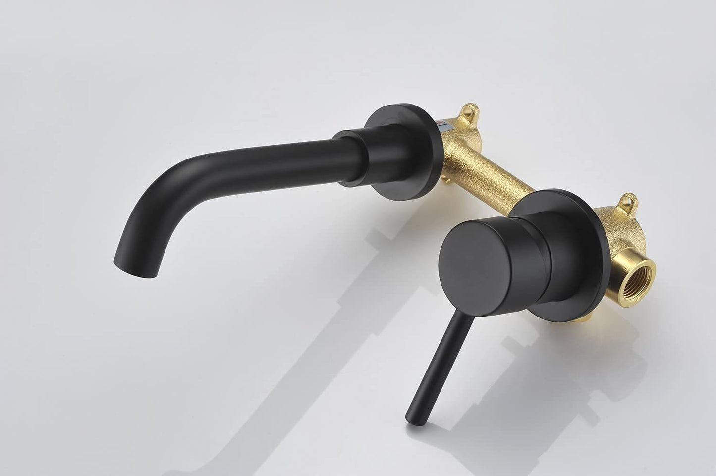 Matte Black Wall Mount Single Handle Bathroom Faucet