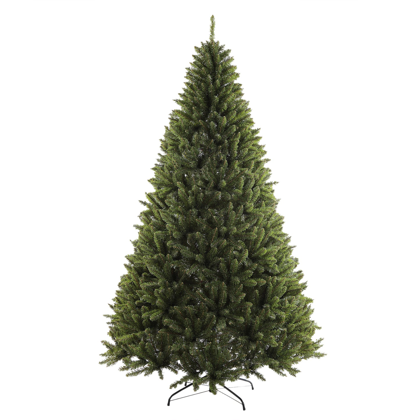 9ft Faux Christmas Tree with Dense PVC Leaves, Green, Holiday Home Office Party Decor, 2830 Branch Tips Metal Hinges & Foldable Base